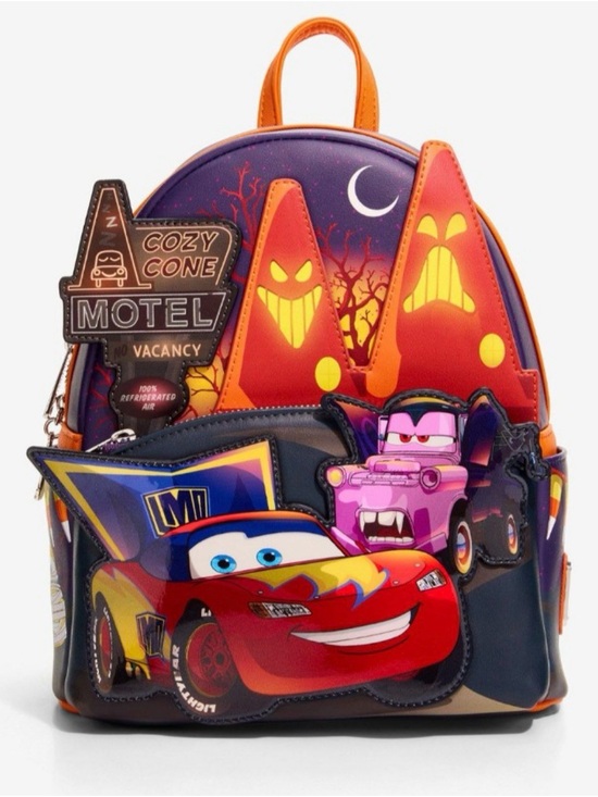 Loungefly Handbags - Loungefly Lightning McQueen Halloween Mini Backpack - Red, Purple, Orange, Pink